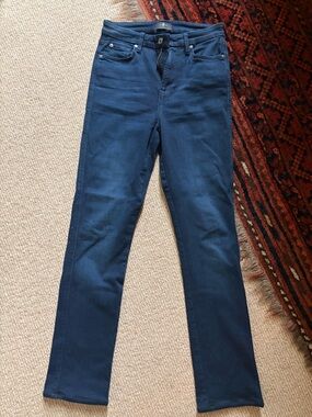 7 For All Mankind Straight-Leg Jeans in Dark Blue